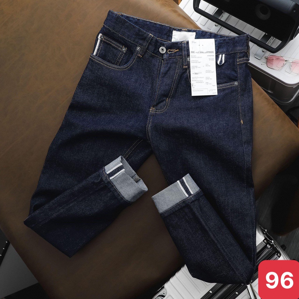 Quần jean nam màu xanh đậm không rách gối chất bò cao cấp co dãn 4 chiều đẹp from dáng rin skinny ADO Q85