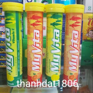 Vitamin c sủi myvita vị cam, vị chanh tube 20 viên