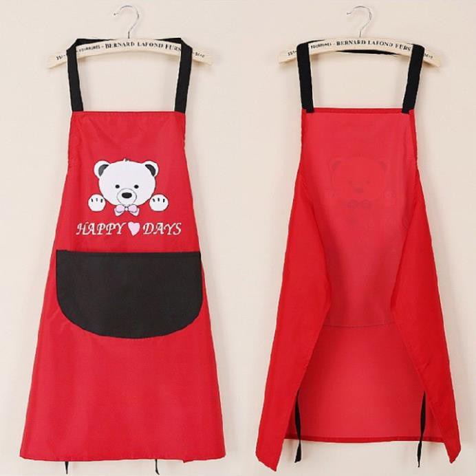 Tạp Dề Chống Thấm Hình Gấu SMK APRON Khó Bám Bẩn, Dễ Giặt Sạch Siêu Đẹp, Kiểu Dáng Hàn Quốc