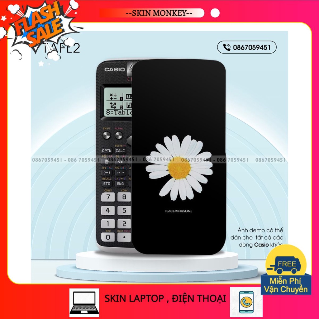 Skin Dán Máy Tính Học Sinh Casio 580, Casio 570, Casio 570-2nd In Hình Flower( Gồm Mặt Nắp + Mặt Lưng)