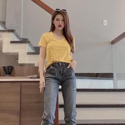 Áo thu nữ đẹp ❤FREESHIP❤ Giảm 5k khi nhập [ao thun] Áo phông nữ  G.AP cổ tim tay ngắn siêu đẹp hàng Việt Nam