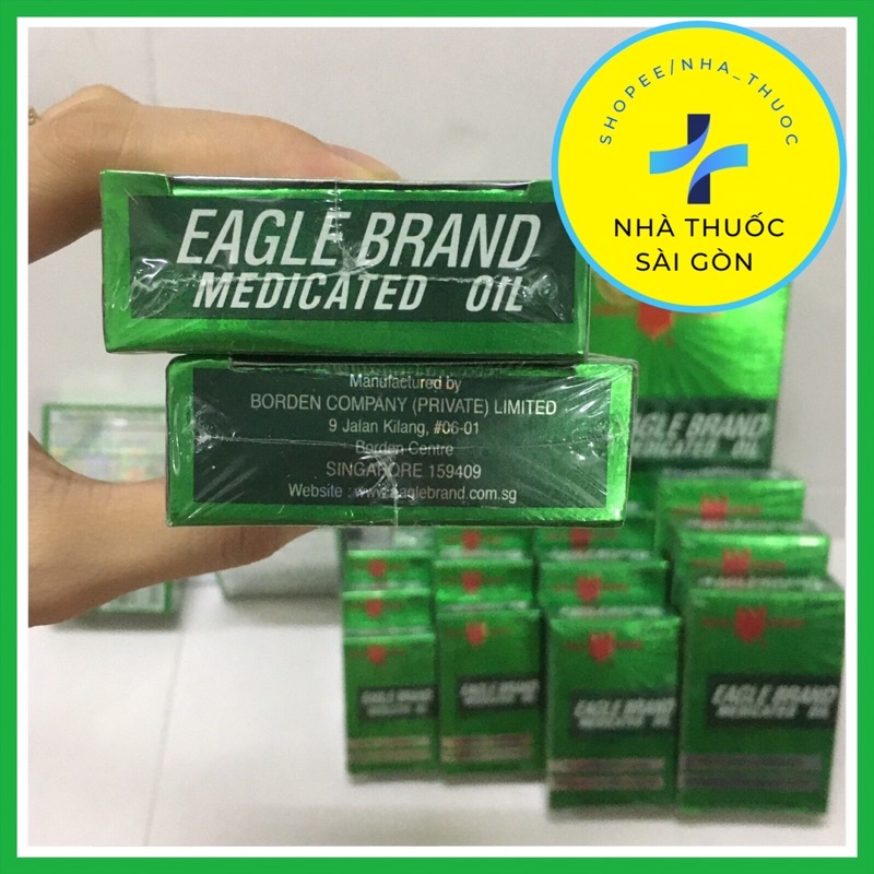 DẦU GIÓ XANH SINGAPORE EAGLE BRAND 3ml,6ml,12ml,24ml - Dầu nước xanh con ó 1 nắp - Cam kết chuẩn Nhập khẩu chính hãng