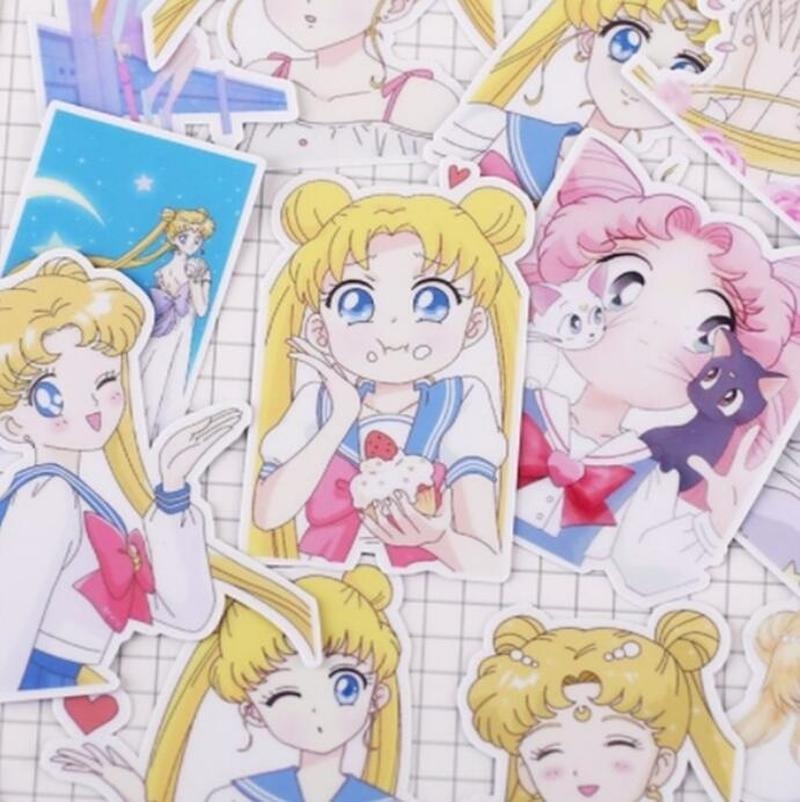 Set 33 miếng dán trang trí hình thủy thủ mặt trăng S2