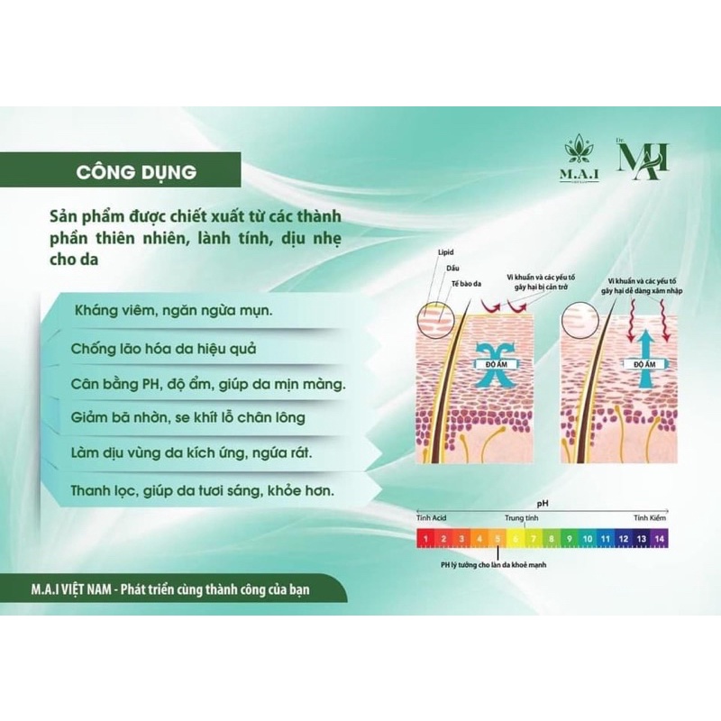 Toner Dr.Mai Herbal Extract Cân bằng độ PH, Nước hoa hồng cân bằng da.