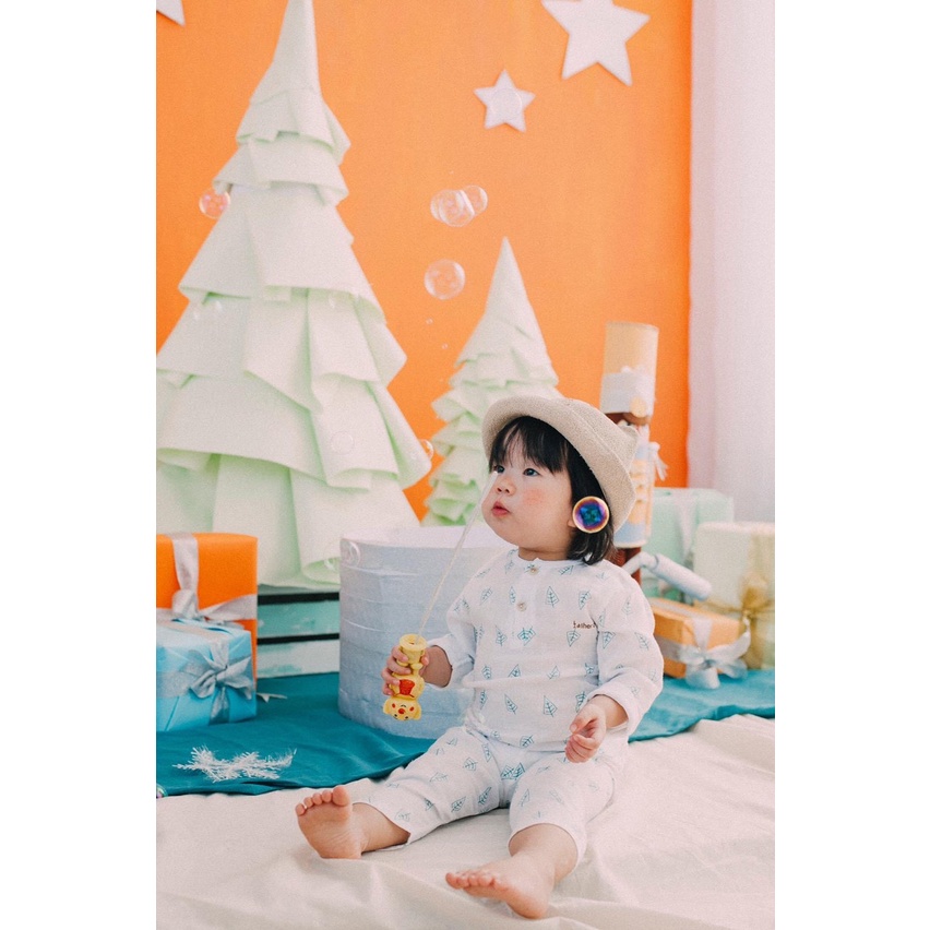 Bộ dài tay bổ trụ xô họa tiết Father Care cho bé