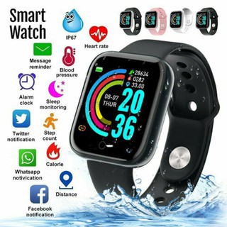 [HD Screen]Y68 Bluetooth Smart Watch Women Men Kids Watch IP67 Waterproof Call Reminder Heart Rate Monitor Blood Pressur