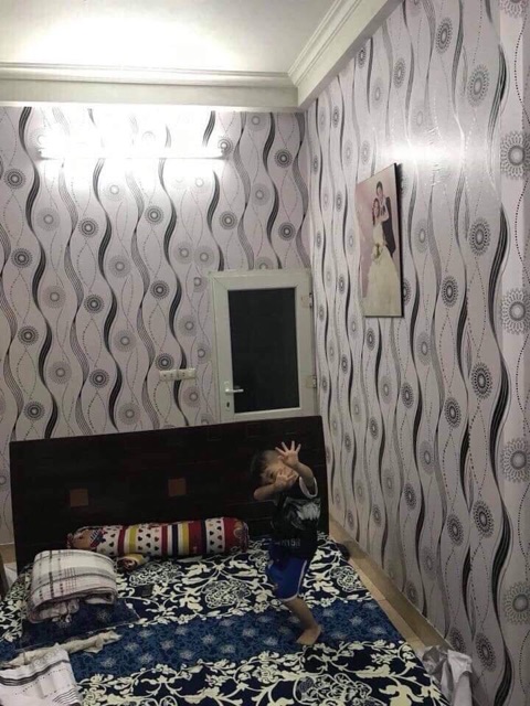 [xã] CUỘN 10m GIẤY DÁN TƯỜNG MÃ XOẮN ĐEN [decal cuộn] (kèm ảnh thậ)