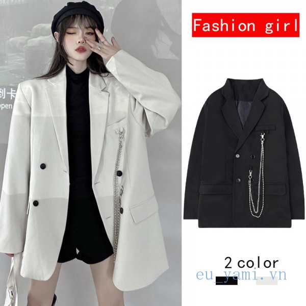 ❤Áo vest phối dây xích phong cách Hàn Quốc sang trọng thanh lịch