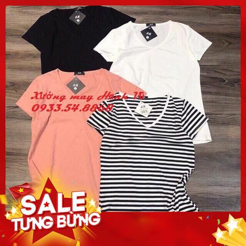 [Mã FASHIONT4WA2 giảm 10K đơn 50K] {SALE} {GIÁ SỈ SLL} Áo thun cổ tim cotton đẹp Sieu hot