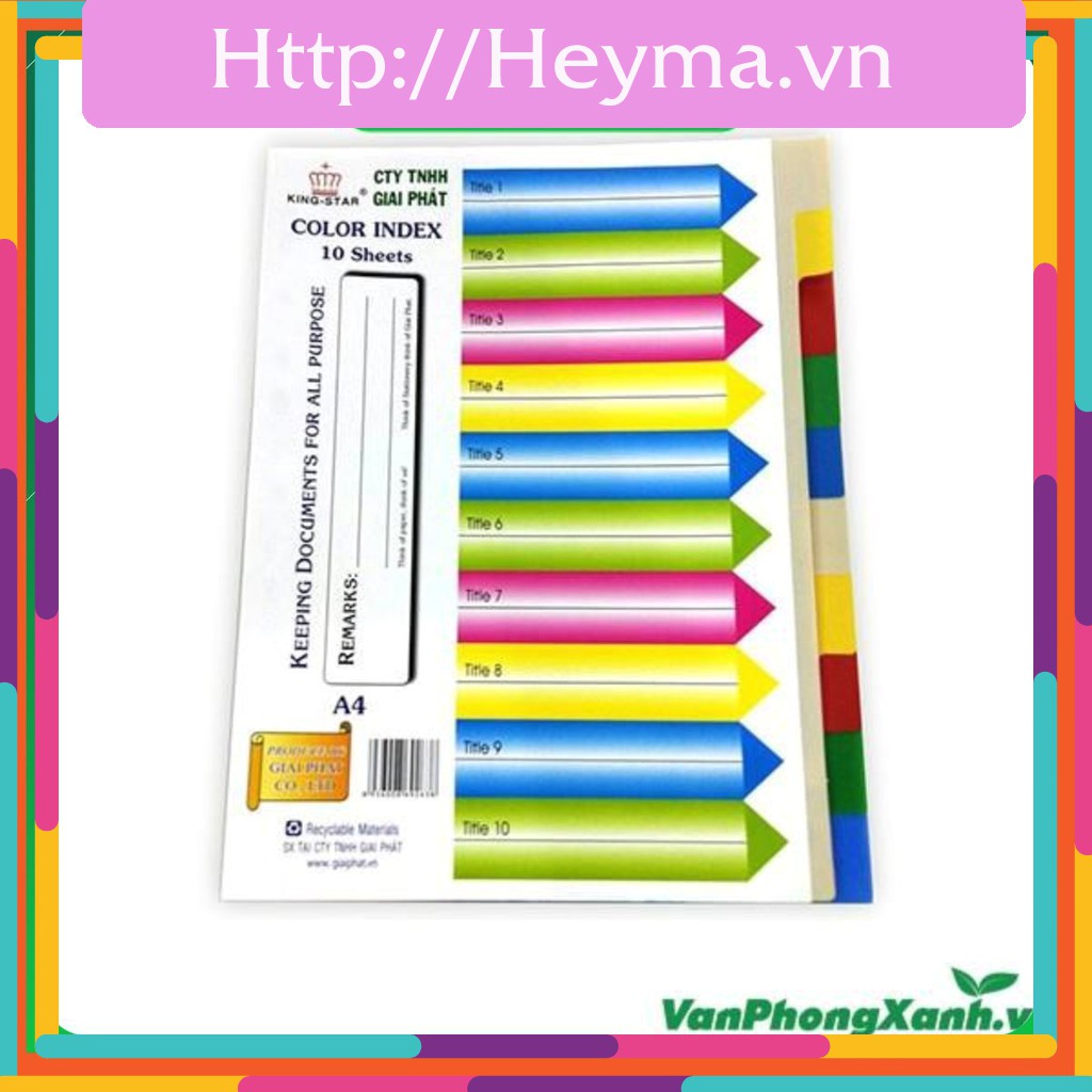 Chia File nhựa 10 màu TM[Hoàn tiền nếu không ưng]