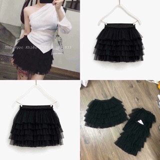 Chân váy bèo tầng ren ngắn