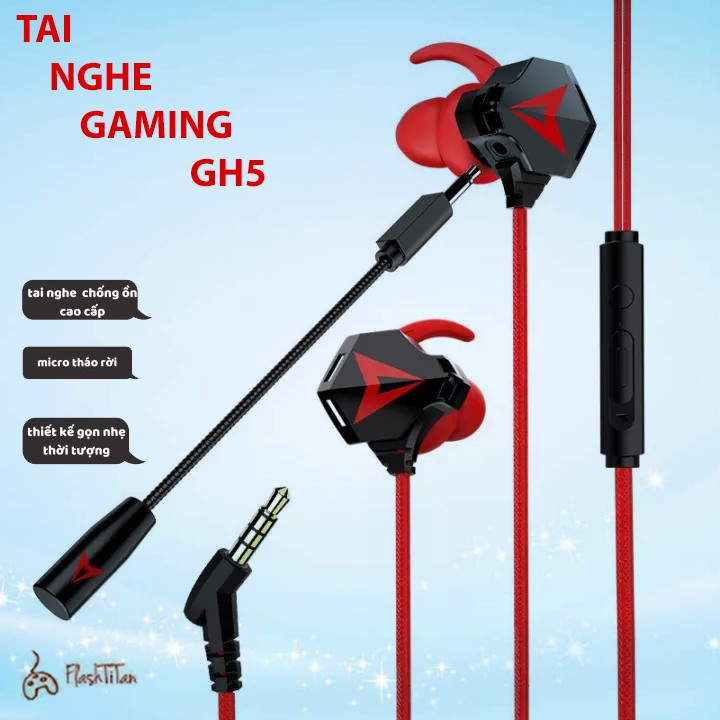 Tai Nghe Gaming 2021 Chống Ồn Cao Cấp GH5 ( G901) Gamer Pro Phiên Bản Nâng Cấp sendem S2 , Tặng Bộ Phụ Kiện Mic Rời