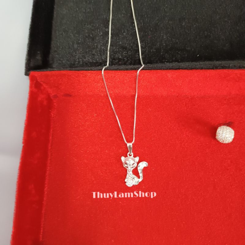 Vòng cổ dây chuyền mặt hồ ly bạc 925 vĩnh viễn bảo hành mang lại may mắn tình duyên