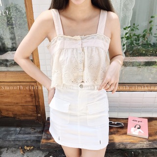 Áo 2 dây croptop đũi