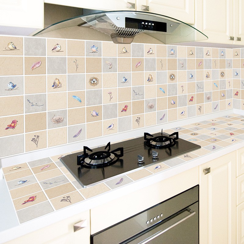 DECAL 1m x 60cm dán bếp tráng nhôm chịu nhiệt cao - CHIM NON DB050