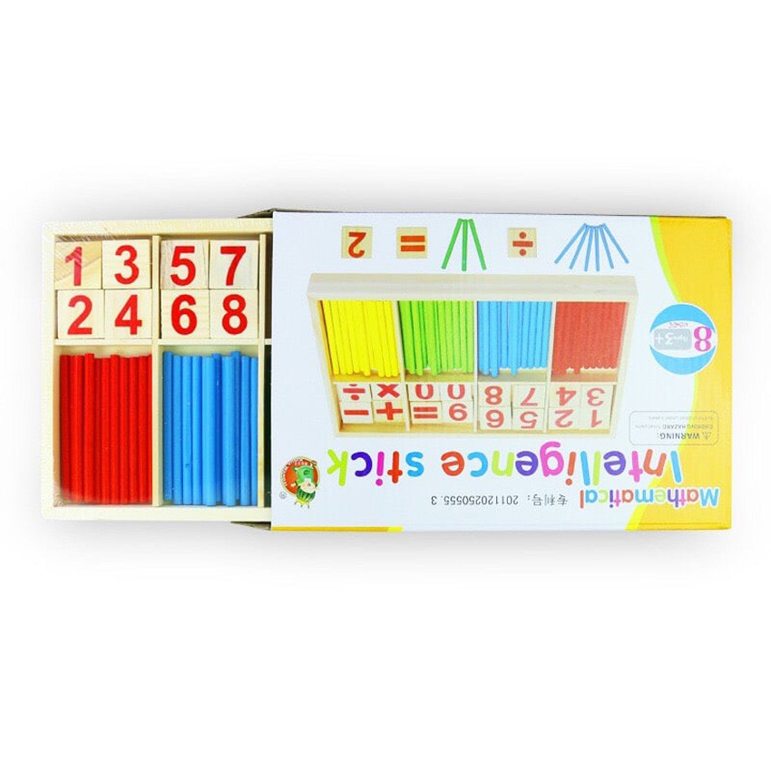 [Mã LIFETOYS1 giảm 30K đơn 99K] Bảng Gỗ Que Tính Và Số Giúp Bé Nhận Biết Số, Lượng, Màu Sắc Và Phép Tính