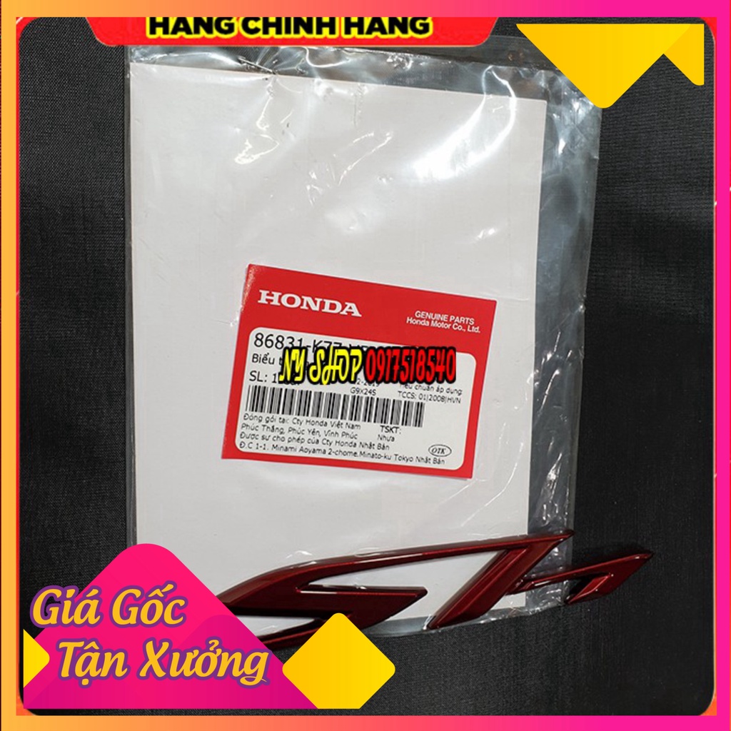 ★ Tem chữ nổi logo Sh đỏ chính hãng Honda ( 2 bên) ★  (Ảnh Sp thật)