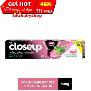  Kem Đánh Răng Closeup Khoáng Đất Sét & Matcha Bạc Hà 230g