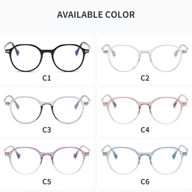 Mắt Kính Gọng Oval Trong Suốt Chống Ánh Sáng Xanh TR90 Thời Trang Cao Cấp