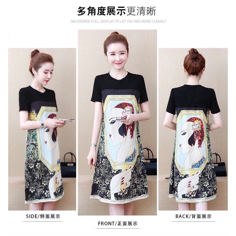 ➡️HN7444 ĐẦM SUÔNG HỌA TIẾT CÔ GÁI CÁCH ĐIỆU SANG TRỌNG - HÀNG NHẬP KHẨU