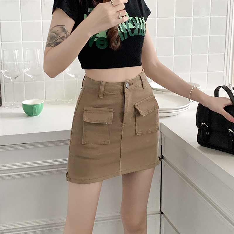 Chân váy jean Lưng Cao Dáng Chữ a Thời Trang Hàn Quốc Cho Nữ