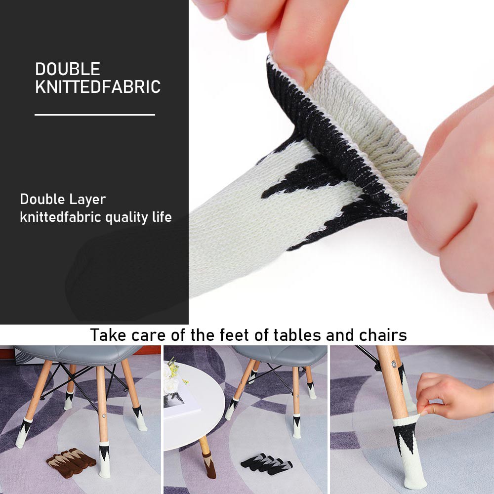Set 4 Vỏ Bọc Chân Ghế Bằng Polyester Nhiều Màu Dễ Thương Thông Dụng Trang Trí Nhà Cửa