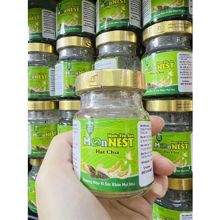 Yến Monnest Hạt Chia - Yến Sào 22% Chưng Đường Phèn Và Hạt Chia Bổ Dưỡng