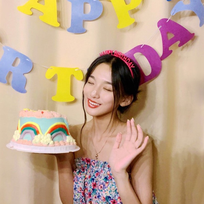 Băng đô hình chữ Happy Birthday dễ thương cho bé gái