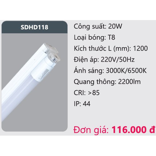 [GIÁ HỦY DIỆT] [CHÍNH HÃNG] Bóng Led Tuýp Nhựa Nano 1m2 Duhal SAMSUNG (20W) - SDH120