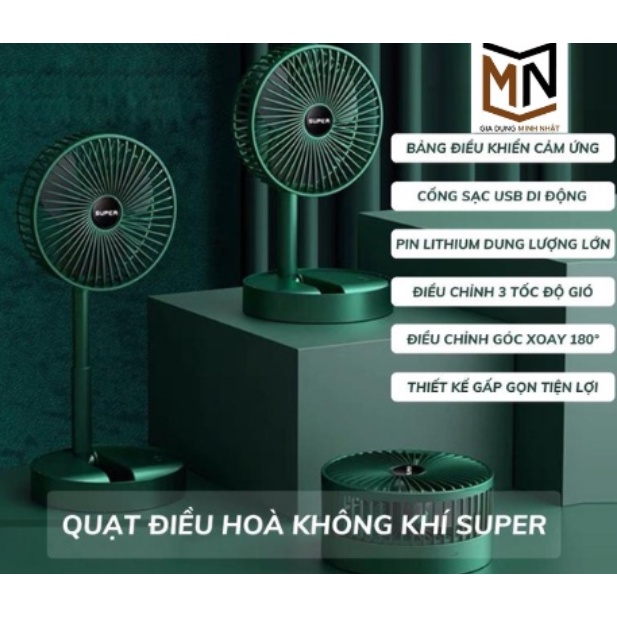 [ có sỉ  Quạt tích điện mini gấp gọn tròn cao cấp kèm giá đỡ điện thoại tiện lợi bền đẹp