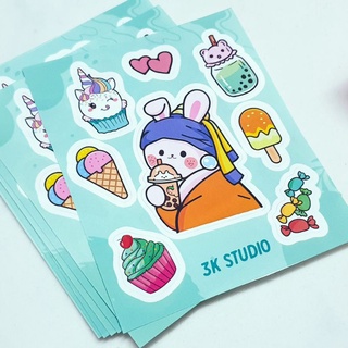 SET STICKET THỎ CUTE - TEM DÁN HÌNH THỎ DỄ THƯƠNG