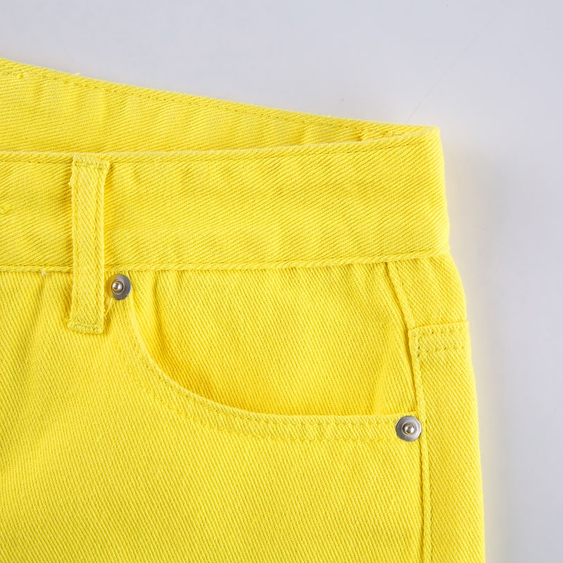 High Waist Straight Jeans Candy Color Unique Street Style