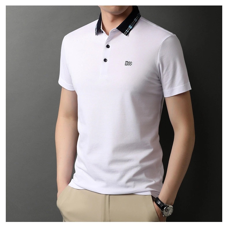 Áo Thun Polo Burberry Màu Trắng Tay Ngắn 2021 Size M-3Xl 002994