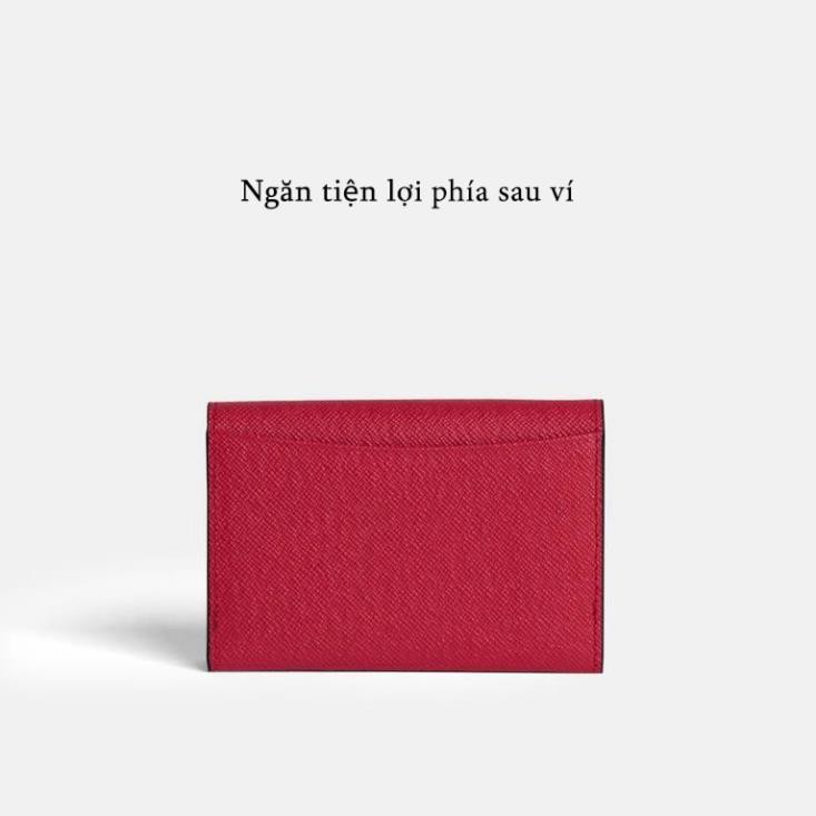 VÍ MINI ĐỰNG THẺ NỮ Bóp Nhỏ Gọn Cardholder LUCY Da Saffiano Nhập Khẩu Cao Cấp Chống Thấm Nước