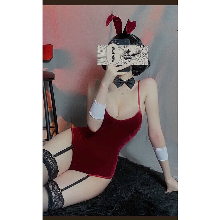 (Che tên sp) Bộ cosplay nhung tai thỏ liền thân siêu đẹp MS2511 | BigBuy360 - bigbuy360.vn