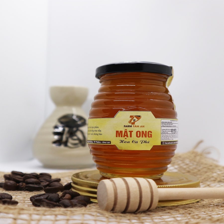 Mật ong rừng hoa cà phê nguyên chất, Mật ong cafe hữu cơ cao cấp Farm Tâm An không đường ăn kiêng bồi bổ sức khỏe