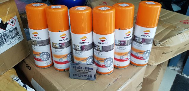 Chai xịt dưỡng sên Repsol hàng Tây Ban Nha tem chính hãng 400ml chất lượng Châu Âu hàng nhập khẩu .DoChoiXeMay