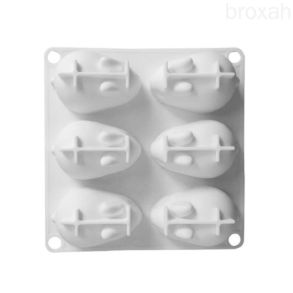 Khuôn Silicon Làm Bánh 6 Ngăn Tạo Hình Động Vật 3d