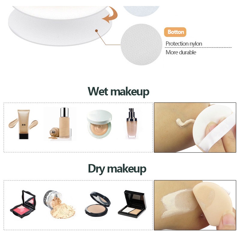 Set 3 Mút Trang Điểm Hai Mặt Sử Dụng Ướt Và Khô Cho Kem Nền BB