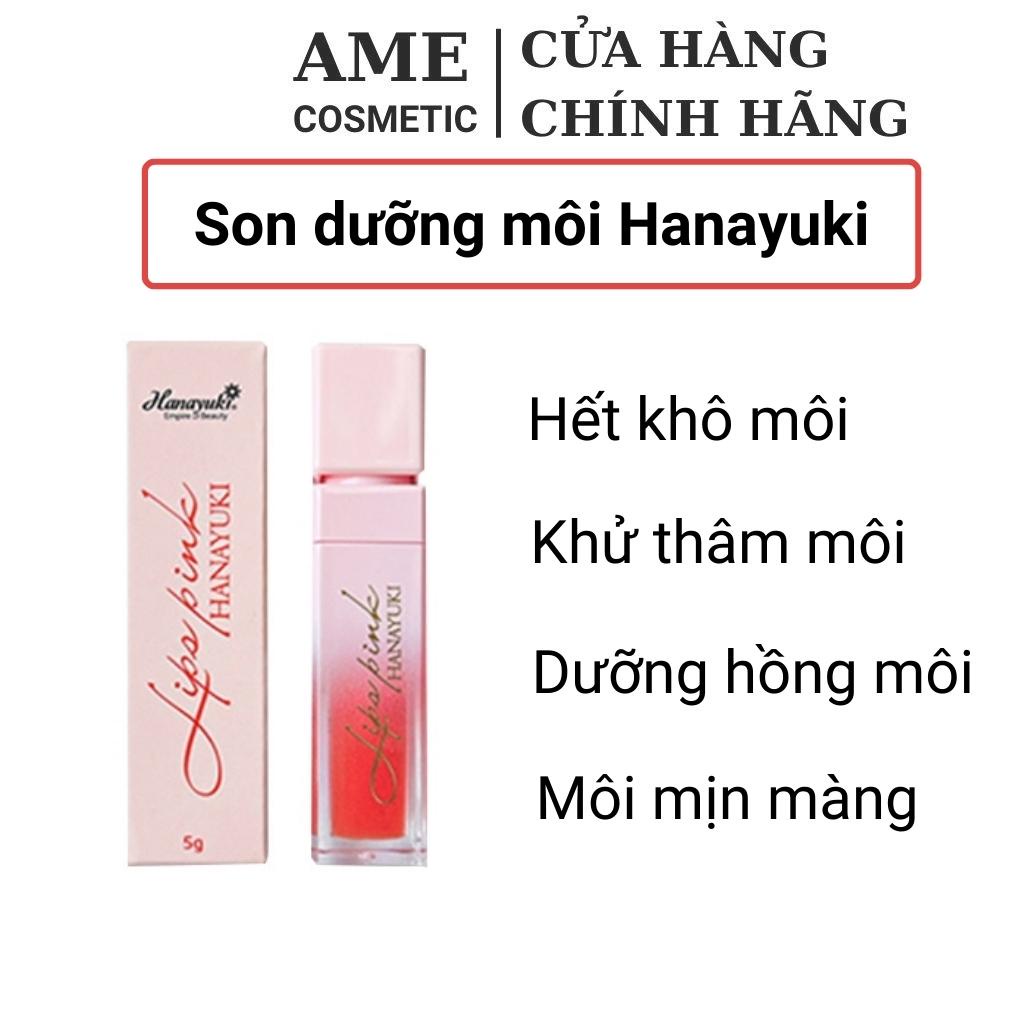 Son dưỡng hồng môi HANAYUKI 5g khử thâm môi chính hãng son dưỡng có màu AME