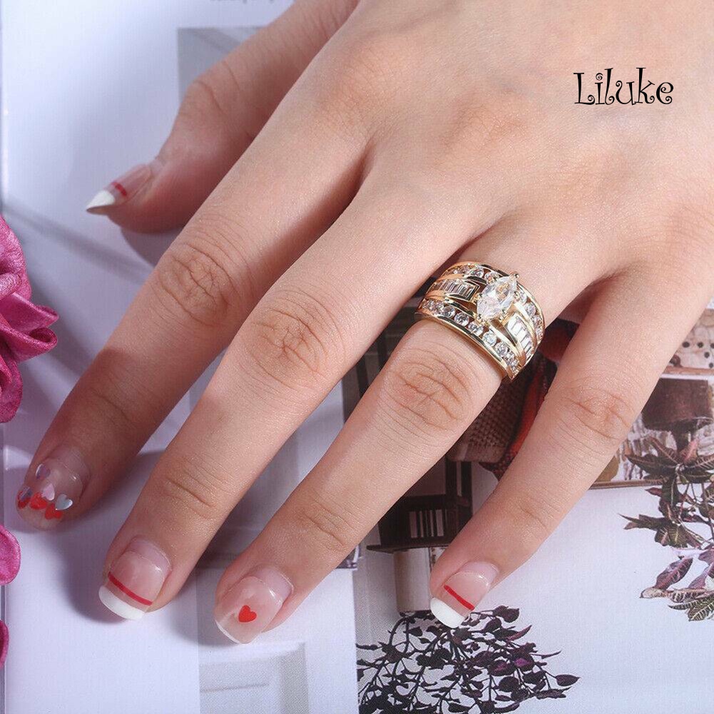 Nhẫn Đính Đá Zircon Thời Trang Sang Trọng Cho Nữ
