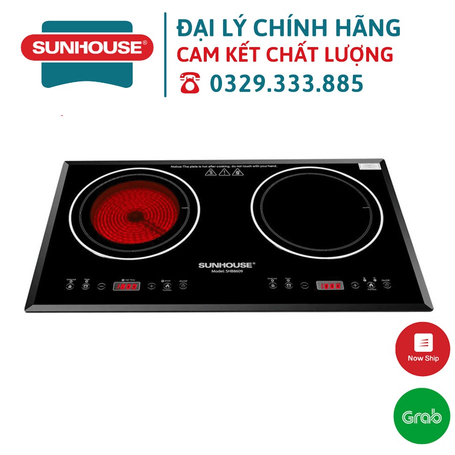 Bếp đôi điện từ hồng ngoại Sunhouse SHB8609