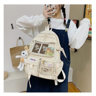 Balo Ulzzang chống nước, balo lưới, balo trong suốt thời trang cho nữ tặng kèm sticker và thẻ ảnh
