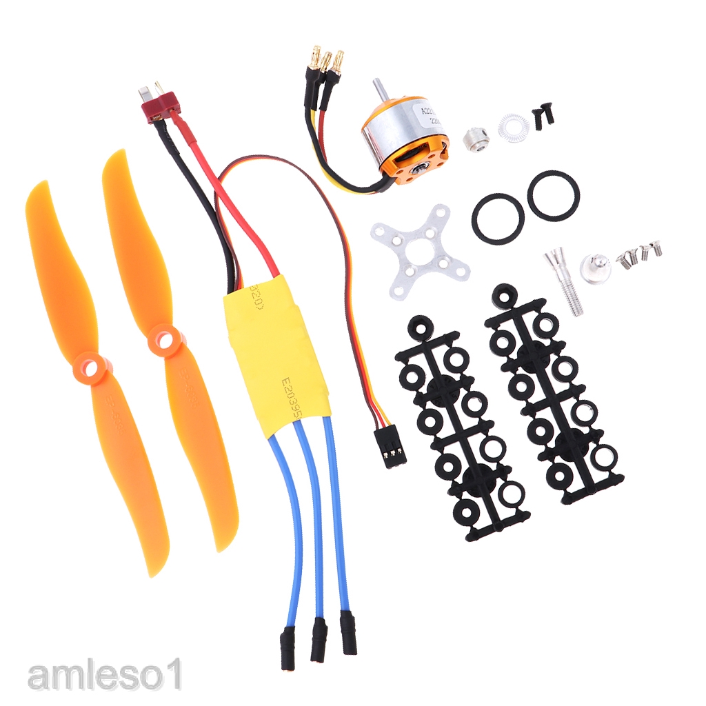 Động cơ không chổi than RC 2200KV 2212-6+30A ESC + Cánh quạt cho máy bay điều khiển