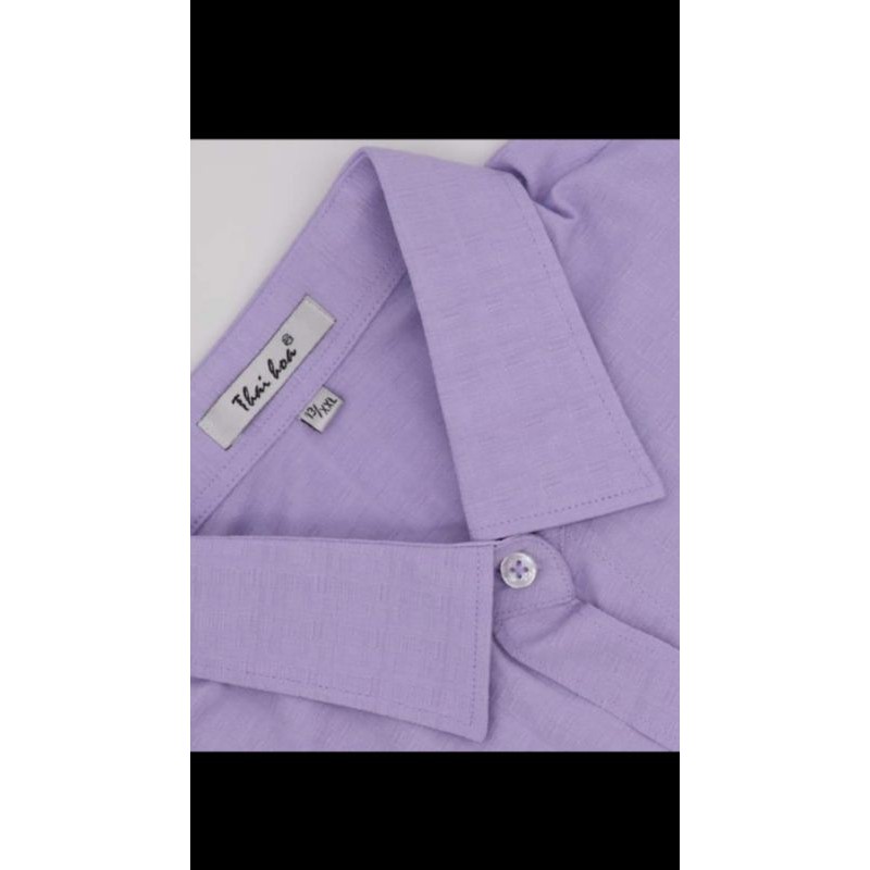 Áo sơ mi nữ Thái Hòa màu tím vải sợi tre