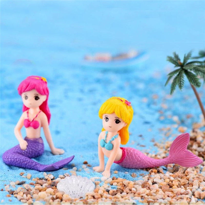 Mô hình nàng tiên cá dễ thương dùng trang trí bể cá sáng tạo