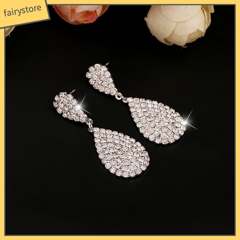 Bông tai dáng dài mặt hình giọt nước cho nữ