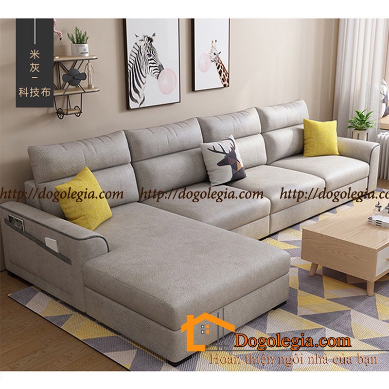 [SOFA NỈ] Sofa Nỉ Màu Xanh Mang Độc Đáo Vào Phòng Khách LG-SF262