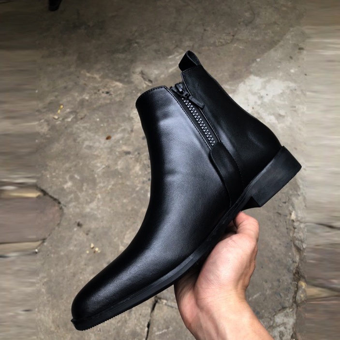 Chelsea Boots Classic da Quilon, giày bốt nam 1 bên kéo khóa, 1 bên phối thun cá tính 2H-P01 | WebRaoVat - webraovat.net.vn