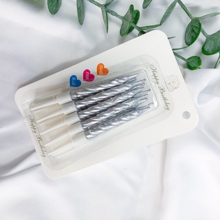 Nến xoắn bạc trang trí bánh kem, bánh sinh nhật